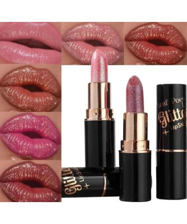  Mciluyaiio Shiny Diamond Lipstick for Women Shiny Nude Shiny Lip Gloss Water Resistant Smudge Resistant and Non-stick (04# 1) - Buy Online on GoSupps.com