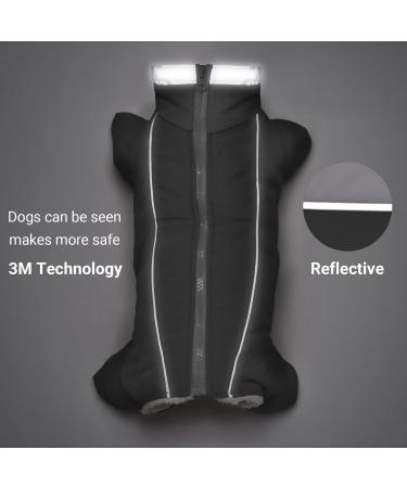 Waterproof Fleece Lined Dog Jacket - Warm Winter Coat for Small Dogs | Stylish Black Dog Clothing for Autumn & Winter - Buy Online on GoSupps.com