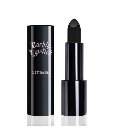 Black Matte Lipstick Highly Pigmented Non-stick Cup Black Lip Gloss for Halloween Masquerade Vampire Parties Cosplay Costume Makeup Moisturizing Lasting Waterproof Eye Black Stick for Sports