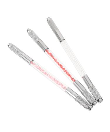 VINTORKY 3pcs Plastic Women Eyebrow Pens Tattoos Pen Embroidered Pen Aluminum Alloy