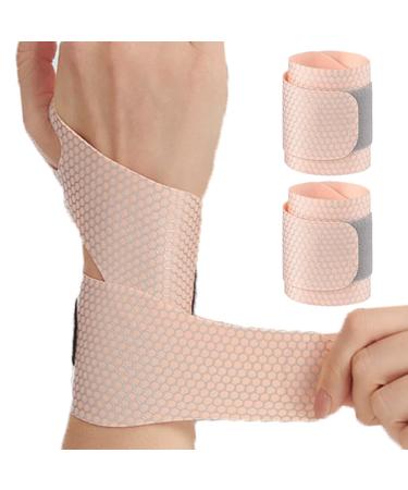 Ultra-Thin Wrist Brace (2Pcs) Lightweight Wrist Wrap Compression Wrist Strap for Carpal Tunnel Arthritis Tendonitis Sprains Pain Relief Elastic Wrist Support for Workout Sports Tennis (Skin) Skin Tone