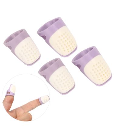 4 Pcs Rubber Finger Tips Guard Anti Slip Rubbers pad Gel Finger Protector Covers Caps Hand Finger Sleeves Protectors for Paper Sorting Page Turning Hand Sewing Money Counting
