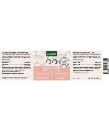 AniForte Premium Salmon Oil 200 Tablets for Dogs & Cats - Natural Norwegian Fish Oil Supplement with Omega 3, 6, EPA, DHA & ALA for Coat, Skin, Joints & Brain Health - Buy Online on GoSupps.com