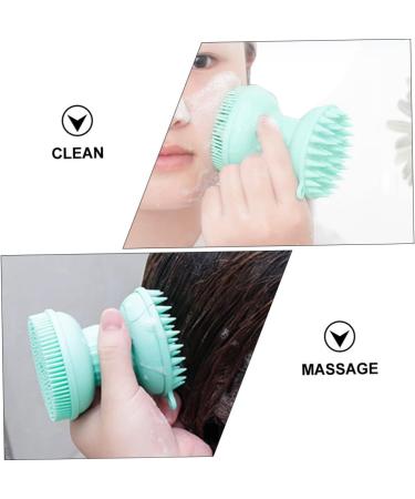 Ipetboom 1pc Three-in-one Bath Brush Face Scrubbers Face Exfoliator Brush Pore Scrubber Makeup Brushed Cleansing Shampoo Bath Scrubber for Body Scalp Shampoo Face Brush Triple Silica Gel 8.6x7cm Green - Buy Online on GoSupps.com