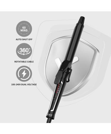 MCH Ceramic Curling Iron - 7-Inch Barrel Adjustable Temp LED Display Dual Voltage - Professional 1 Inch Curling Wand for Long Hair Heats Up to 450 F - Buy Online on GoSupps.com