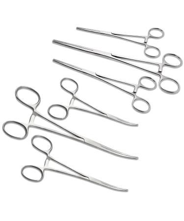 DEXSUR Ultimate Hemostat Set 6 Piece Ideal for Hobby Tools Electronics Fishing and Taxidermy - 8 6.25 and 5 Stainless Steel Curved & Straight 8 6.25 & 5 - Curved & Straight