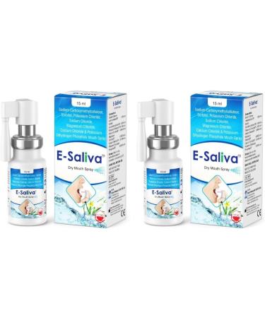 E-Saliva1 Relief for Dry Mouth - Hydrating Formula with Long-Lasting Effect 15ml (Pack of 2)