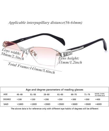 Slightly Frameless Tinted Titanium Reading Glasses for Men - Blue Light Filter Anti-Eye Load/UV Fashionable & Comfortable (Size: 1.0x) - Buy Online on GoSupps.com