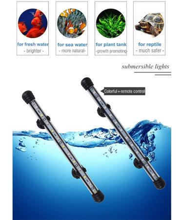 MQ 8-36 inch Submersible LED Aquarium Light - Color Changing Fish Tank Light with Remote Control | IP68 LED Lights Bar for 10-45 inch Fish Tank - Buy Online on GoSupps.com