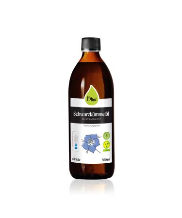 Olini black cumin oil 500 ml of glass bottle - cold -pressed unaffected untreated - rich in omega -6 omega -3 linoleic acid and thymochinon fresh guarantee - directly from the manufacturer from oil mill