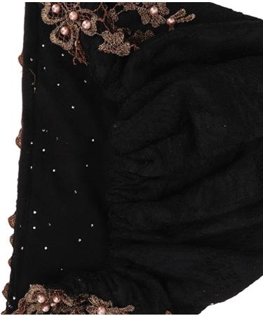 Soft Vintage Black Turban Head Wrap - Comfortable Embroidered Hair Turban for Everyday Use - Ideal Gift - Buy Online on GoSupps.com