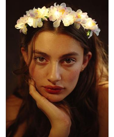 Zoestar LED Flower Crown Headband Light Up Hair Wreath Headbands Bridal Floral Headpiece Festival Garland Headdress for Women and Girls - Buy Online on GoSupps.com
