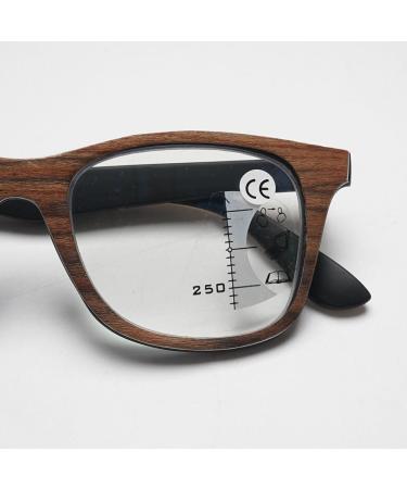 Koosufa Progressive Multifocus Reading Glasses for Men & Women - Anti-Blue Light Retro Design Wood Color Available in Multiple Strengths - Buy Online on GoSupps.com