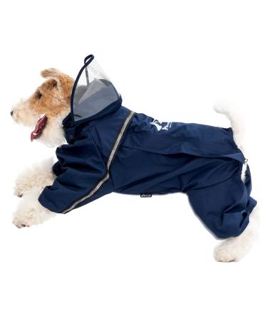 Petridge Dog Four-Legged Jacket Raincoat Waterproof Windproof Coat for Small Medium Large Dogs (40 Navy) Navy 40