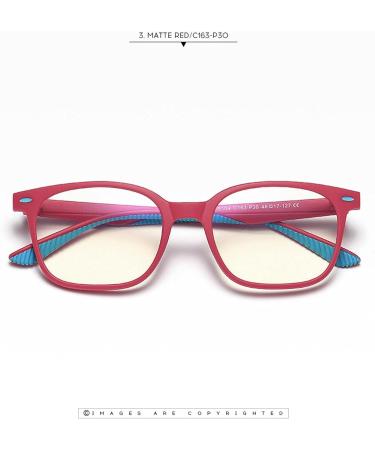 Buy Plastic Titanium Square TR Anti-Blue Light Blocking Glasses for Kids - Red | Protect Children's Eyes from Screens - Buy Online on GoSupps.com
