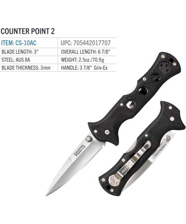 Cold Steel Folding Knife with Tri-Ad Lock & Pocket Clip - Black | Durable & Reliable EDC Knife for International Shipping - Buy Online on GoSupps.com