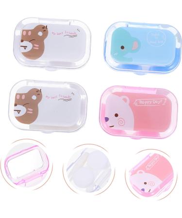 Hapinary Cartoon Contact Lens Case - 4 Boxes Eye Contact Lens Carrier with Mirror & Film Holder for Cosmetic Lenses - Buy Online on GoSupps.com
