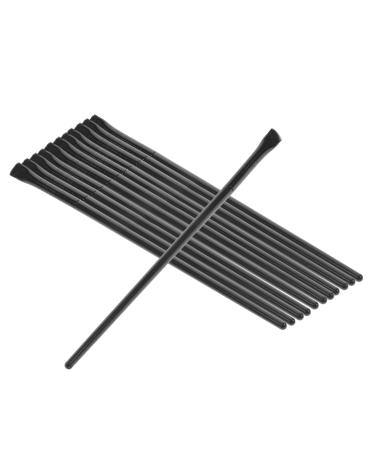 Beavorty Eyebrow Brush Angled 12pcs Eye Shadow Brush A101 Ultra Thin Wooden Handle Nylon Black Oblique Head 14.5x0.7x0.5cm Black