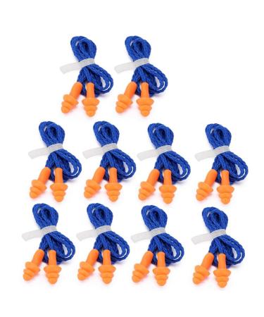 Senrise earplugs made of soft silicone reusable hearing protection earplugs for sleeping working swimming learning (10 pairs blue)