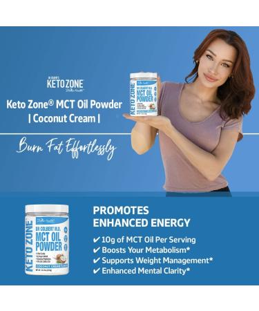 Keto Zone MCT Oil Powder | Coconut Cream Flavor | 30 Day Supply | 0 Net Carbs | All Natural Keto Approved for Ketosis - Buy Online on GoSupps.com