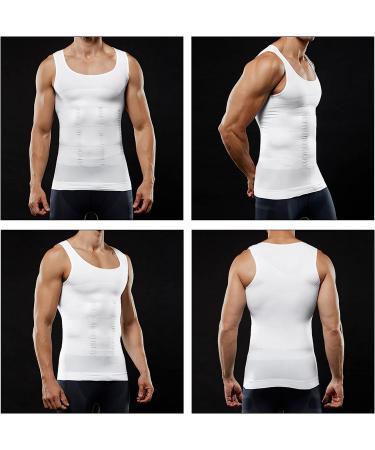 Aptoco Men's Compression Slimming Body Shaper Tank Top - White (Large) - Buy Online on GoSupps.com