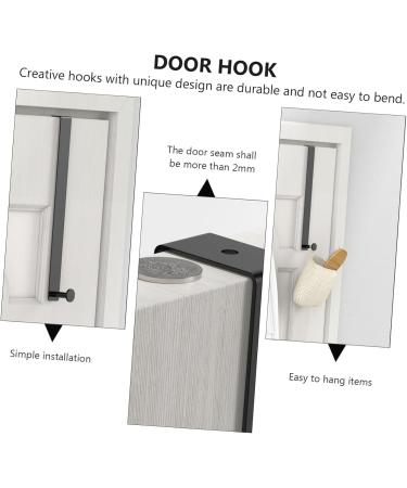 Gadpiparty 2pcs Door Hook Over Door Clothes Hanger Rack Over The Door Mirror Hanger Wall Hanger Door Back Hook 21x4.5cm Black - Buy Online on GoSupps.com