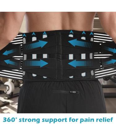 Lumbar Support Belt with Removable Waist Pad | Back Brace for Scoliosis & Sciatica Pain Relief | Adjustable & Breathable | Size M | Men & Women - Buy Online on GoSupps.com