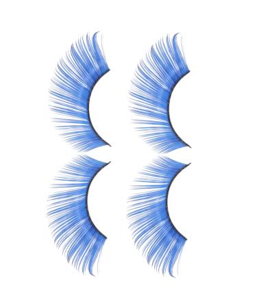 minkissy 2 Pairs Blue Long Eyelashes Halloween Artificial Eyelashes Dramatic Long Lashes Eyelashes with Color Nature Fluffy Long Lashes Cosplay Eyelashes False Eyelashes 3d Lengthen