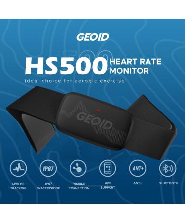GEOID HS500 Heart Rate Monitor - ANT+/Bluetooth Chest Strap for iOS/Android Apps - Buy Online on GoSupps.com