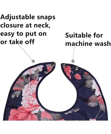 3 Pack Adult Bibs for Eating - Washable, Reusable, Waterproof Clothing Protector with Optional Crumb Catcher - 30 x 19.5 - Women - Buy Online on GoSupps.com