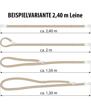 Buy COPCOPET 3-Way Adjustable Fat Leather Dog Leash - Handmade in Germany 2.40m x 8mm Soft Leather with Chrome Fittings - Perfect for International Shipping - Buy Online on GoSupps.com