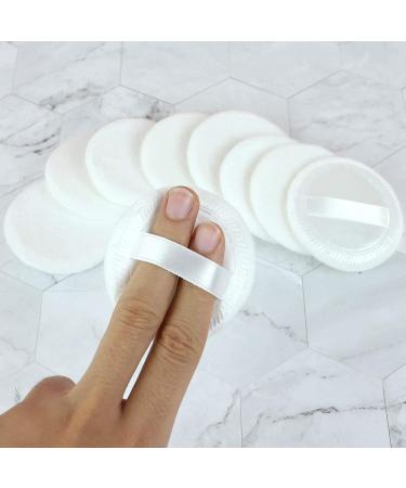 AUEAR 10 Pack Washable Satin Velour Makeup Powder Puffs - 2.36 Inch White Powder Pads - Buy Online on GoSupps.com