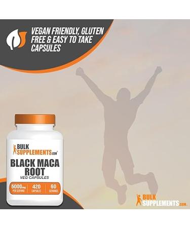 BULKSUPPLEMENTS-COM Black Maca Root Capsules - Black Maca Root Supplement Black Maca for Women & Men Black Maca Capsules - 7 Capsules per Serving (5000mg) 420 Veg Capsules - Buy Online on GoSupps.com