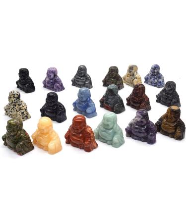 TRUSTTWO 1.5" Buddha Statue Natural Healing Crystal Reiki Chakra Spiritual Hand Carved Stone Maitreya Figurine Crafts Home Lucky Decor The White Turquoise - Buy Online on GoSupps.com