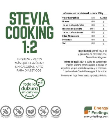TENTORIUM ENERGY FRUITS Stevia Cooking 12 Extract of Stevia Rebaudiana Bertoni + Erythritol Organic Superfoods 250 gr - Buy Online on GoSupps.com