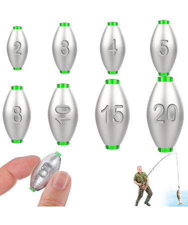 50 pieces of punch fishing the latest fishing lime fishing accessories set lead fishing base lead fishing for outdoor sports 8 sizes 2g/3g/5g/8g/10g/15g/20g