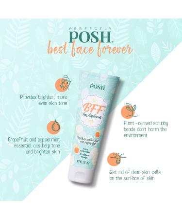 Perfectly Posh Exfoliating Face Wash 3 fl. oz with Pink Grapefruit, Peppermint, & Cucumber Fruit Flavor - Best Face Forever (BFF) Gentle Scrub for Refreshed & Hydrated Skin - Buy Online on GoSupps.com