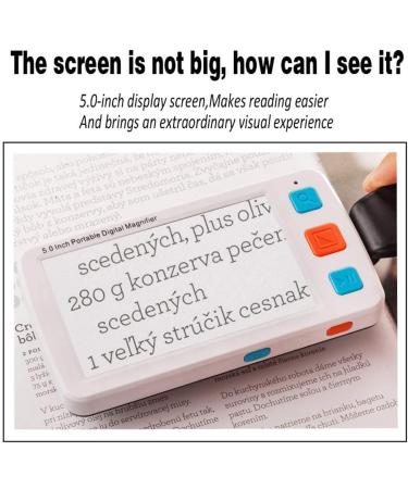 Portable Digital Magnifier 5 inch handheld digital magnifier with LED light 4X-42X amplification LCD monitor multiple color modes poor vision reading aid suitable for old man child poor vision re - Buy Online on GoSupps.com