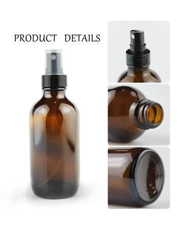 4oz Amber Glass Spray Bottles - Pack of 16 | Refillable Mist Bottles for Essential Oils, Perfumes & Cleaning Products - Buy Online on GoSupps.com