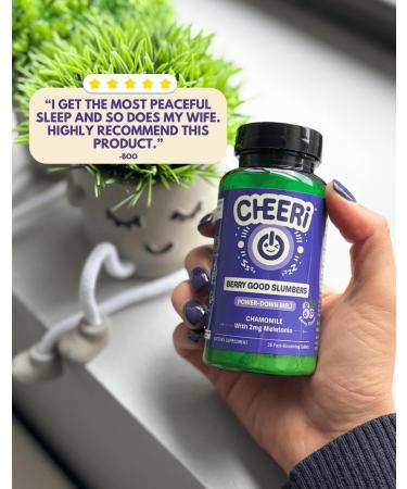 Cheerific Berry Good Slumbers Melt Sleep Support Supplement with Melatonin Magnesium and Chamomile - Buy Online on GoSupps.com