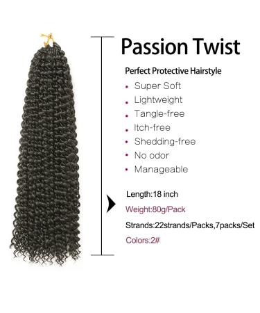 Shop 7 Packs 18-Inch Passion Twist Hair | Water Wave Hair Extensions for Long Bohemian Styles - YDDM - Buy Online on GoSupps.com