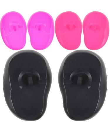 Tofficu 3 Pairs Waterproof Silicone Ear Cover Hairdressing Dye Coloring Ear Cover Protector Earmuff Ear Caps Hair Salon Styling Kit for Hair Coloring