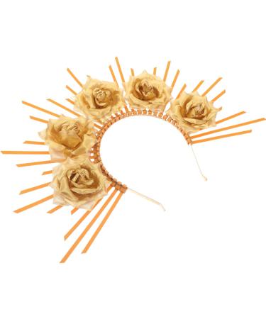 FRCOLOR Goddess Crown Sunburst Spiked Gold Sun Headband Halloween Dress up Headpiece Celestial Crowns Tiaras for Women Photoshoot Accessories Golden - Buy Online on GoSupps.com