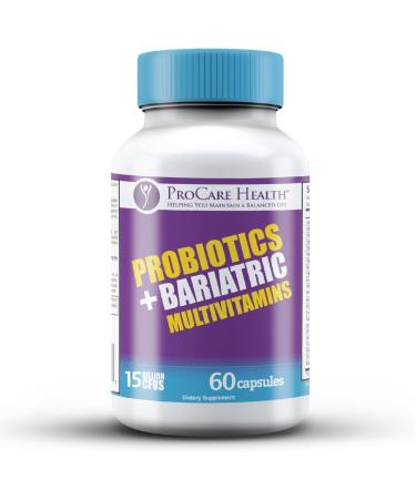 ProCare Health Probiotic Bariatric Multivitamin with Iron 45mg (60 Count) - 15 Billion CFU Bariatric Probiotic Fast Dissolving Veggie Capsules to Support Gut and Immune Health in Bariatric Patients 60 Count (Pack of 1) - Buy Online on GoSupps.com