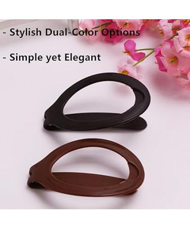 SHUNGXINYI Hair Barrettes Plastic Hair Barrette Clip Girls Womens Beauty Styling Tools Ponytail Holder 2 Pcs - Black/Coffee - Buy Online on GoSupps.com