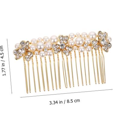 Angoily Alloy Rhinestone Hair Comb Gold Wedding Hair Accessories Bridal Hair Accessories for Women Gold Hair Barrettes Crystal Hair Accessories Tiara Rhinestones Hairpin Bride Pearl - Buy Online on GoSupps.com