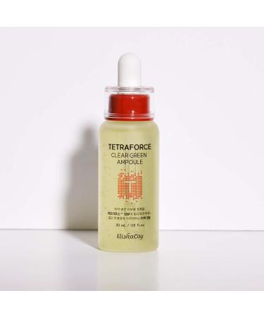 Elishacoy TETRAFORCE Clear Green Ampoule 30ml - Sebum Control & Pore Care Serum for Oily Acne-Prone Skin Redness Relief Tea Tree & Centella Asiatica - Buy Online on GoSupps.com