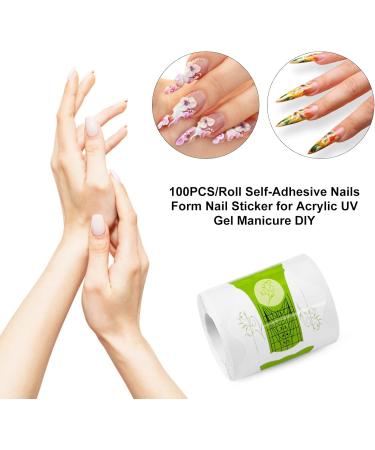 Coniya 100 Nail Form Stickers - Butterfly Shape Nail Art Extensions for Acrylic & UV Gel - Multi-Color Adhesive Tools with Instructions - Buy Online on GoSupps.com