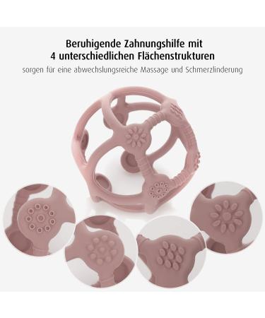 Reer Bite&Play Teething & Grasping Ball - Pink Teething Ring & Toy for Babies and Toddlers | Perfect Gift - Buy Online on GoSupps.com