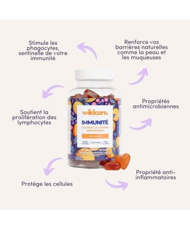 WILDCARE - IMMUNITY Gummies - Immune System Supplement - Natural Orange Flavor - Vegetarian - 3 Month Cure - 180 Gummies - Buy Online on GoSupps.com